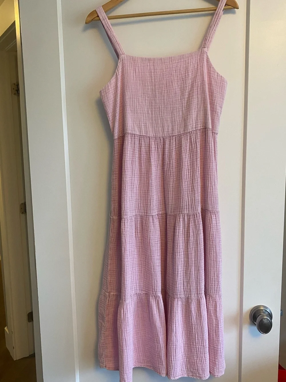 Z Supply Light Pink Tiered Midi Dress - Picture 3 of 7